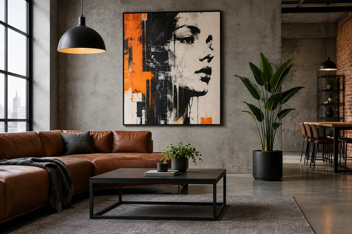 Kunst voor industrieel interieur met urban edge