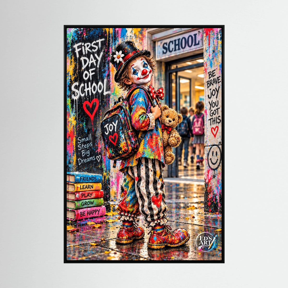 Joy, First Day At School print on canvas