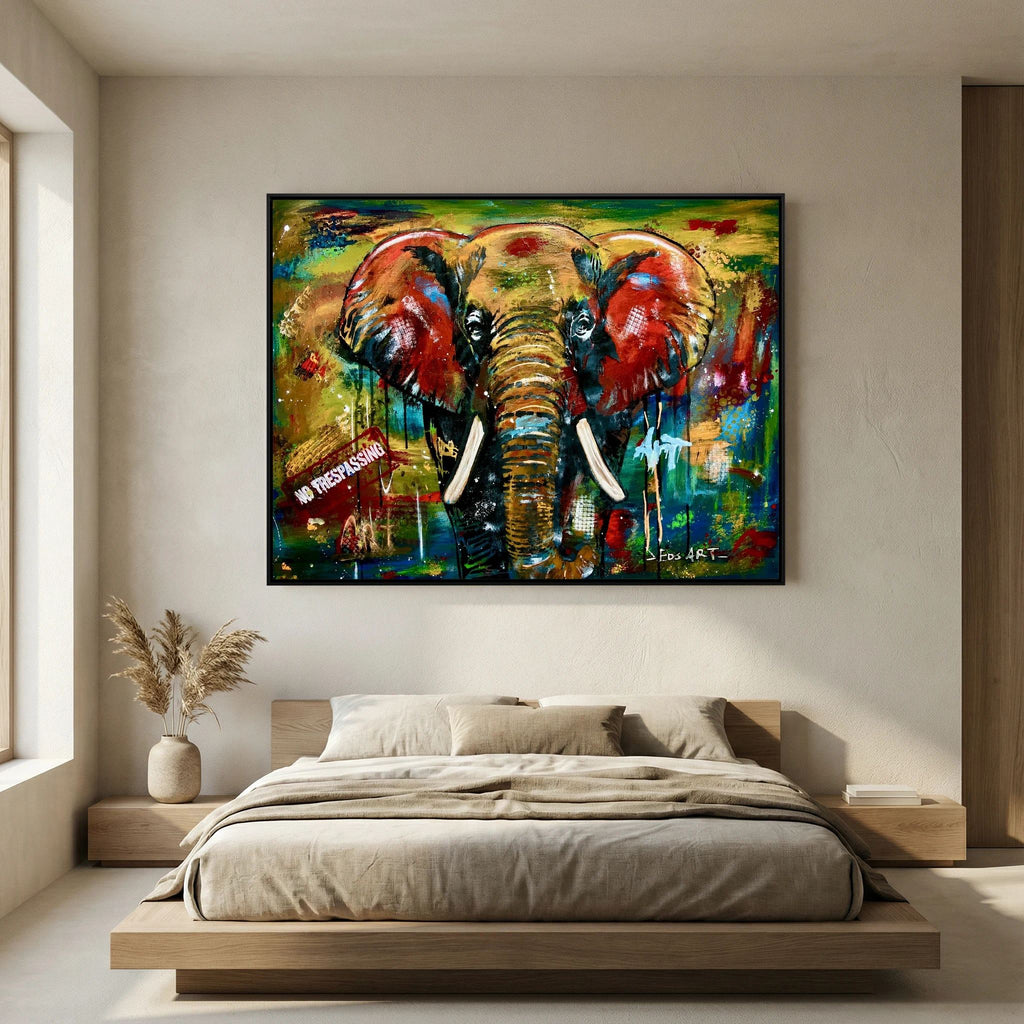 No Trespassing print on canvas