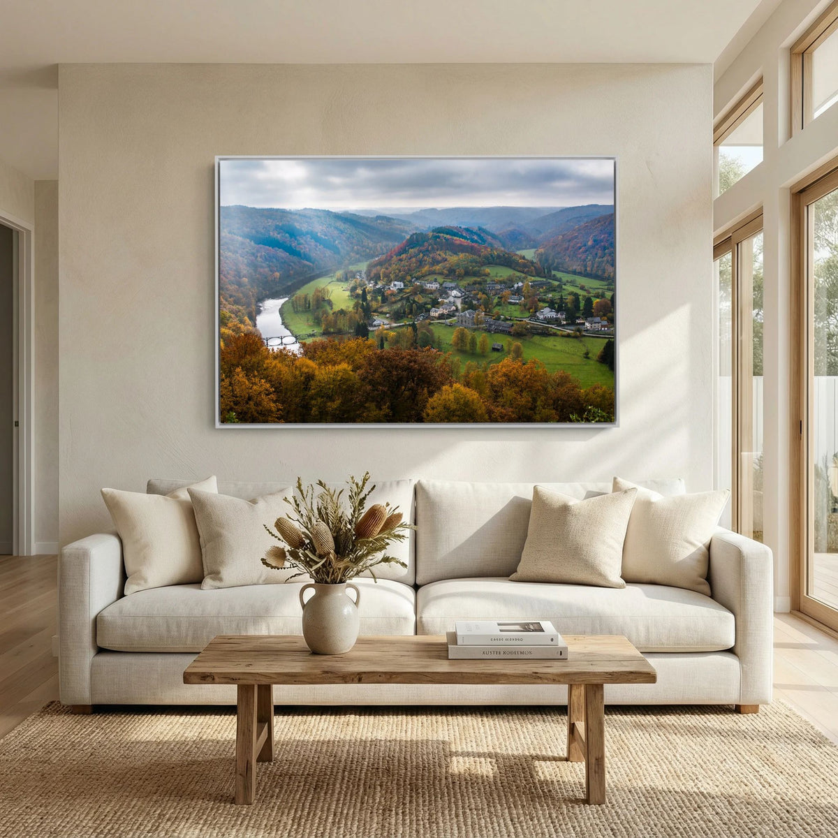 Misty Valley. Foto gedrukt op canvas.  