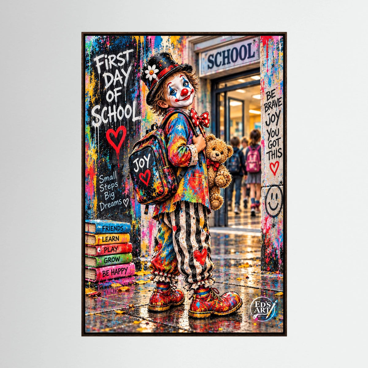 Joy, First Day At School print on canvas