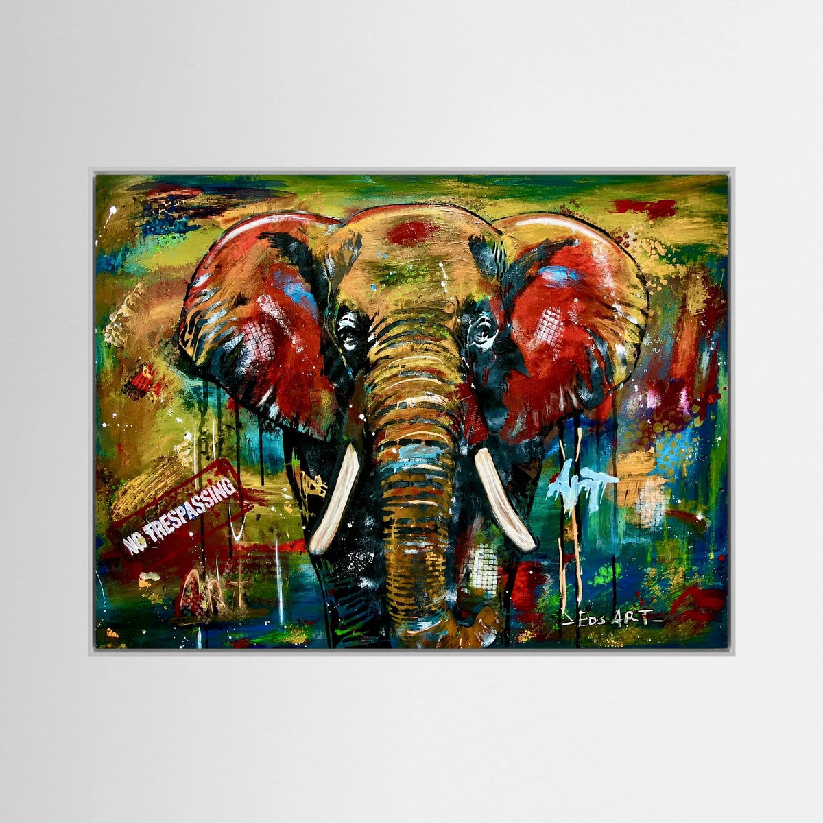 No Trespassing print on canvas