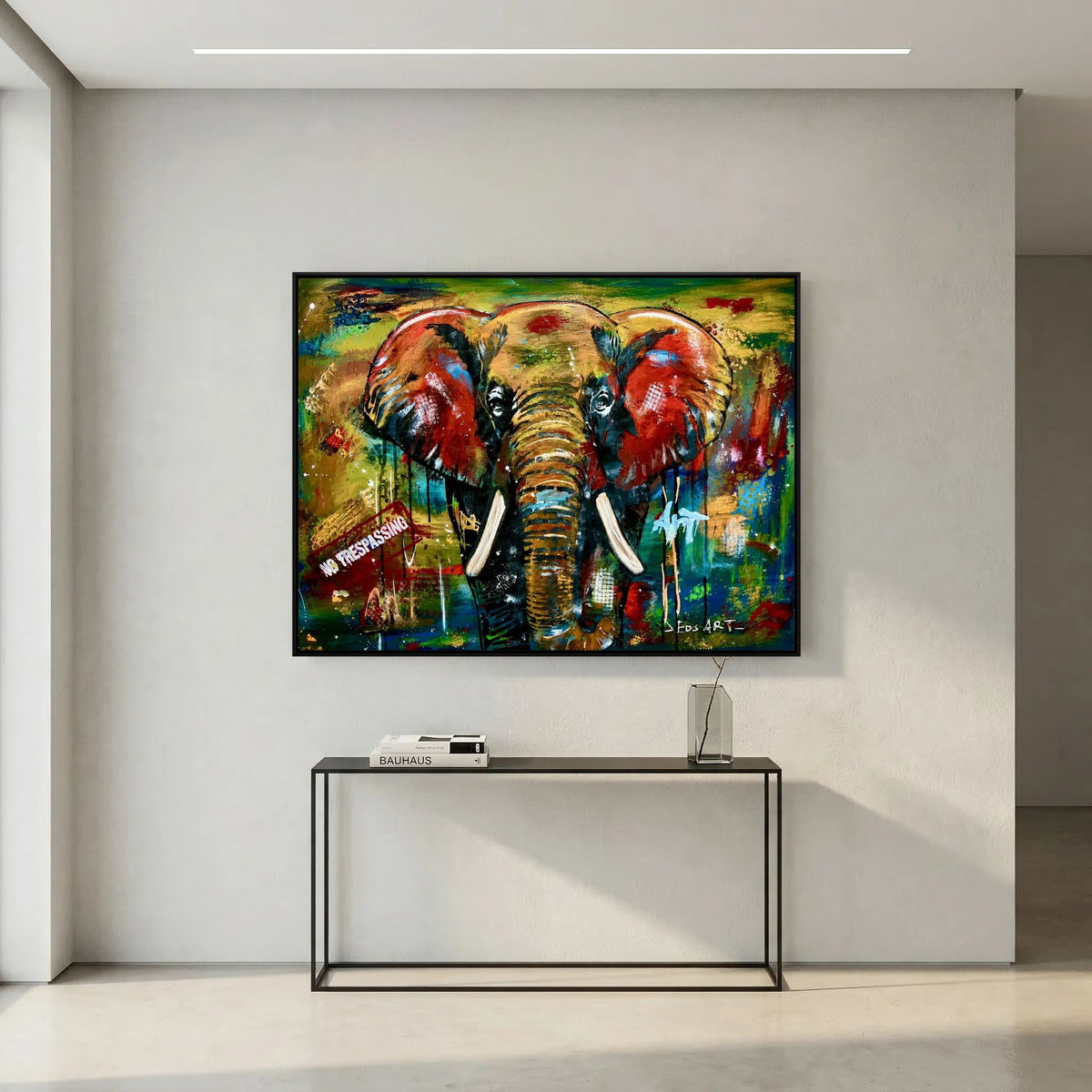 No Trespassing print on canvas