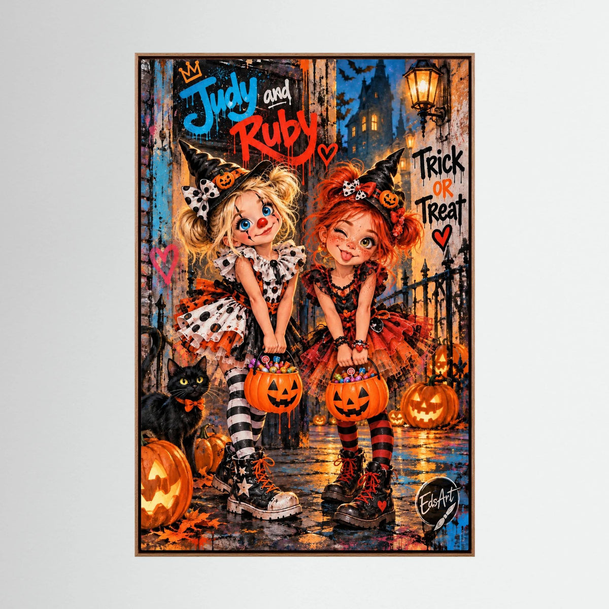 Judy And Ruby Halloween print on canvas